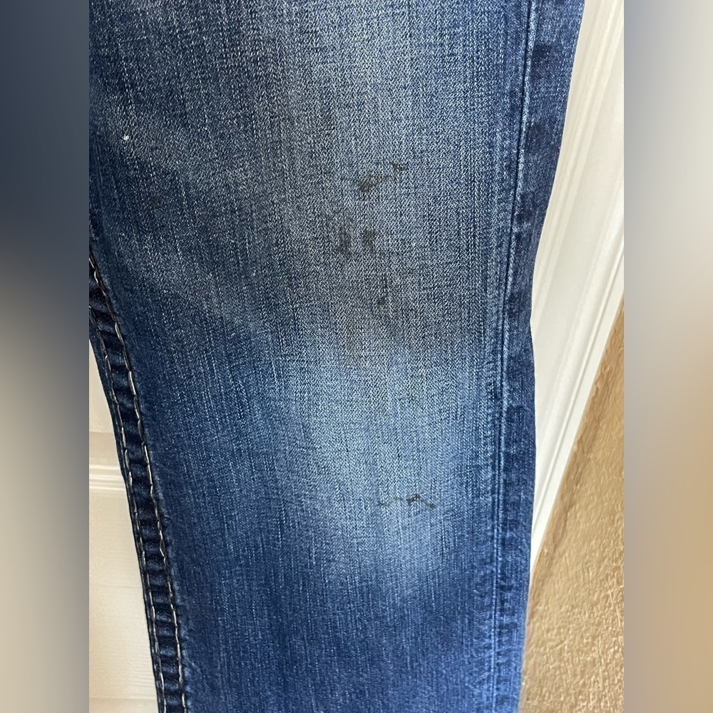 Vintage Ed Hardy Jeans Mens Size 32x31 Distressed Medium Wash Y2K Button Fly‍‍﻿﻿ - Picture 5 of 11